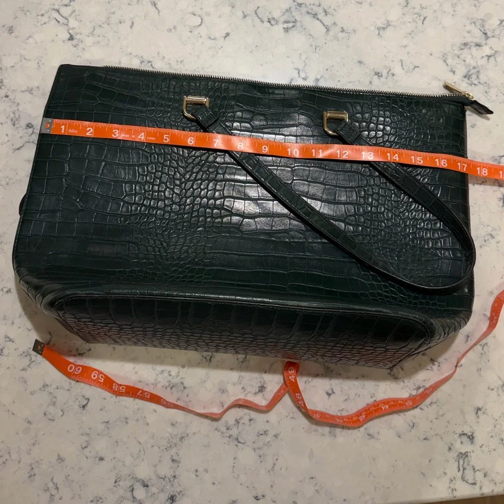H&M faux crocodile work bag 17x10
